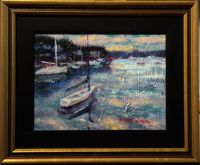 Annisquam River/Cape Ann painting, framed
