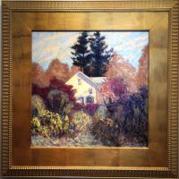the-open-door-framed Painting with Fall colors