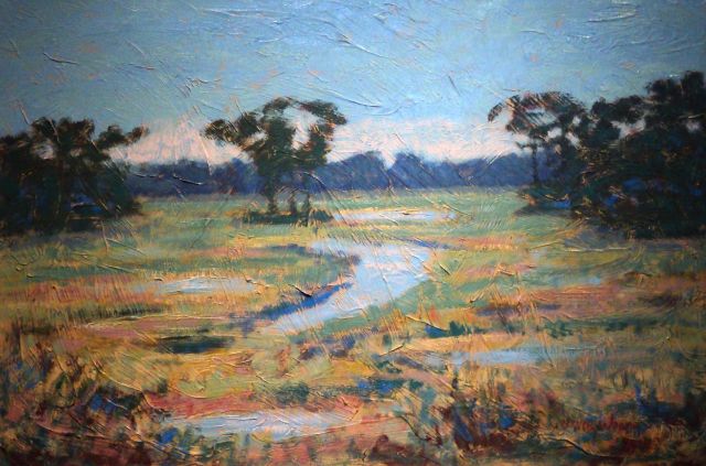 Painting of wetland marsh